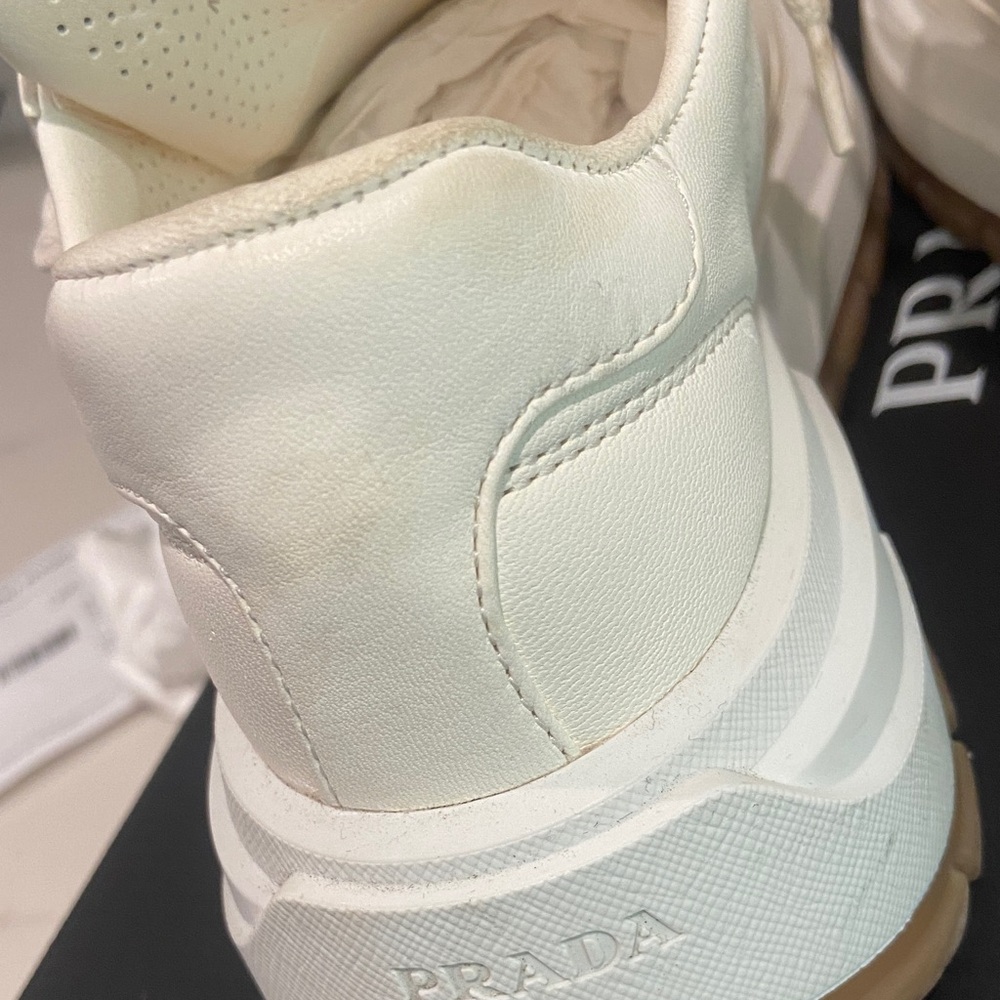 Prada Ivory Lace-Up Sneakers 38 - Picture 14 of 17